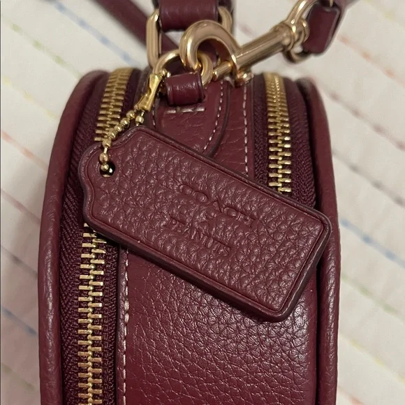 Coach Maroon Crossbody Bag with Snoopy Graphic - Picture 9 of 14